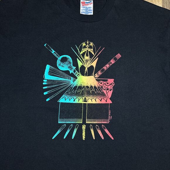 VTG Hanes 50/50 Single Stitch XL Navajo Dineh Thom Wheeler 1992 Graphic Art Tee - Picture 8 of 14